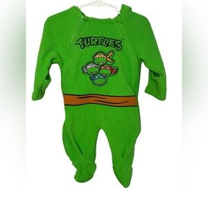 Nickelodeon 2014 TMNT unisex Halloween green hooded zipped coveralls 3/6m